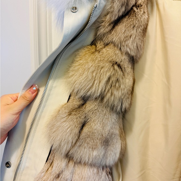 [Sold] Real Fox and Rabbit Fur Lined Jacket Parka - Picture 3 of 10